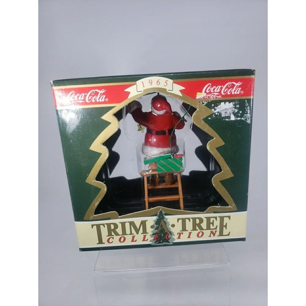Coca Cola Trim A Tree Collection 1965 Santa Decorating Lights Ornament 1993 VTG